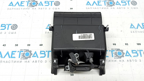 Front center console trim for Ford Fusion mk5 17-20, black, for cigarette lighter, with backlight, scratches