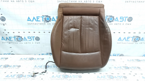 Driver's seat cushion upholstery for Audi A6 C8 19-25, light brown leather, heated, dry cleanable