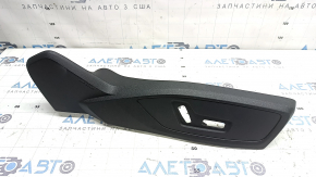 Right side passenger seat control trim panel for Audi A6 C8 19-25, black, scratches, broken fastener
