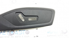 Right side passenger seat control trim panel for Audi A6 C8 19-25, black, scratches, broken fastener