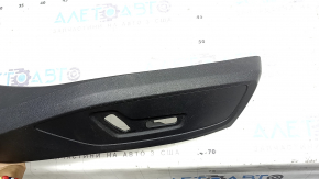 Right side passenger seat control trim panel for Audi A6 C8 19-25, black, scratches, broken fastener