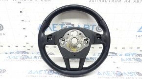 Bare steering wheel Audi A6 C8 19-25, black leather with gray stitching, without heating, Sport, without buttons, worn, scratches
