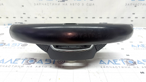 Bare steering wheel Audi A6 C8 19-25, black leather with gray stitching, without heating, Sport, without buttons, worn, scratches