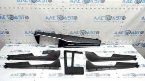 Set of interior trims for Audi A6 C8 19-21 in dark wood finish, texture, scratches, chips