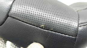 Ford Fusion mk5 17-20 driver's seat cushion cover, titanium, black leather, perforated, for ventilation and heating, scratches