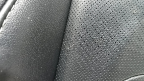 Ford Fusion mk5 17-20 driver's seat cushion cover, titanium, black leather, perforated, for ventilation and heating, scratches