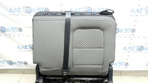 Rear seat backrest, 2nd row, left, Ford Escape MK4 20-22, without airbag, gray and black fabric, white stitching, mechanical, with frame, with belt and seat belt latch, fabric is wrinkled