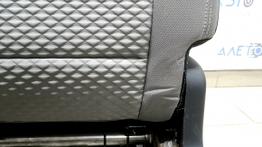 Rear seat backrest, 2nd row, left, Ford Escape MK4 20-22, without airbag, gray and black fabric, white stitching, mechanical, with frame, with belt and seat belt latch, fabric is wrinkled