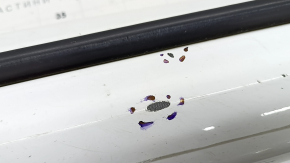Left threshold Ford Fusion mk5 13-20 white, with seal, dented fasteners, scratches, broken fastener and guide