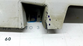 Left threshold Ford Fusion mk5 13-20 white, with seal, dented fasteners, scratches, broken fastener and guide