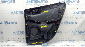 Door trim, rear left card, Ford Escape MK4 20-22, black with black plastic insert, black leather armrest, with handle, scratches