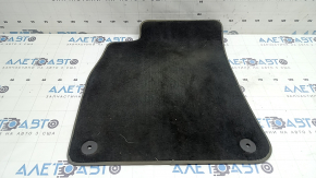 Front left fabric floor mat for Audi A6 C8 19-25, dark grey with light grey edging, ready to clean