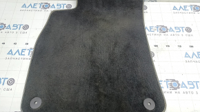 Front left fabric floor mat for Audi A6 C8 19-25, dark grey with light grey edging, ready to clean