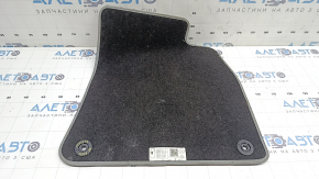 Front left fabric floor mat for Audi A6 C8 19-25, dark grey with light grey edging, ready to clean