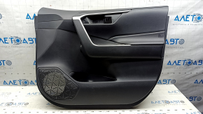 Door trim card front right Toyota Rav4 19-25 black, armrest leather black, insert plastic black, chrome molding, scratches