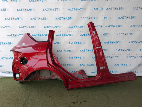 Quarter wing rear right Ford C-max MK2 13-18 sawed off with the central pillar, red, rusty, after repair, pokes