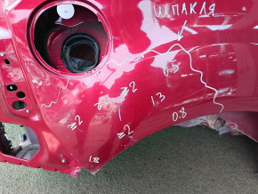 Quarter wing rear right Ford C-max MK2 13-18 sawed off with the central pillar, red, rusty, after repair, pokes