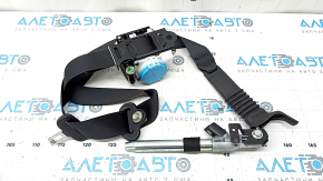 Passenger seat belt with tensioner and squib for Mazda CX-5 21-25, black, with black fastening