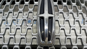 Radiator grill Lincoln MKZ 17-20 chrome, with emblem, chips
