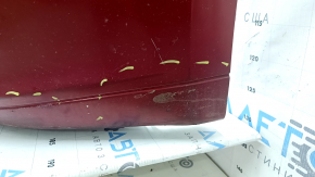 Bare front bumper Lincoln MKZ 17-20 without parking sensors, without towing hook, red, worn, scratches, chips, non-factory holes, pressed, cracked mount, tears