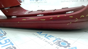 Bare front bumper Lincoln MKZ 17-20 without parking sensors, without towing hook, red, worn, scratches, chips, non-factory holes, pressed, cracked mount, tears
