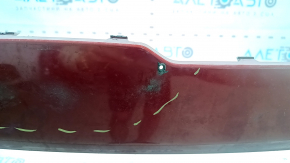 Bare front bumper Lincoln MKZ 17-20 without parking sensors, without towing hook, red, worn, scratches, chips, non-factory holes, pressed, cracked mount, tears