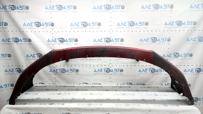 Bare front bumper Lincoln MKZ 17-20 without parking sensors, without towing hook, red, worn, scratches, chips, non-factory holes, pressed, cracked mount, tears