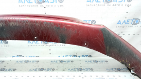 Bare front bumper Lincoln MKZ 17-20 without parking sensors, without towing hook, red, worn, scratches, chips, non-factory holes, pressed, cracked mount, tears