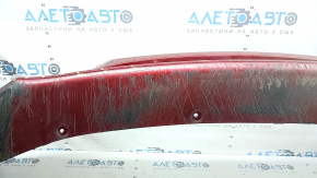 Bare front bumper Lincoln MKZ 17-20 without parking sensors, without towing hook, red, worn, scratches, chips, non-factory holes, pressed, cracked mount, tears