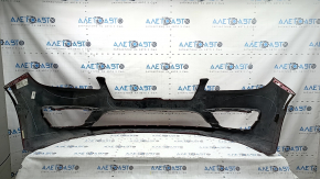 Bare front bumper Lincoln MKZ 17-20 without parking sensors, without towing hook, red, worn, scratches, chips, non-factory holes, pressed, cracked mount, tears