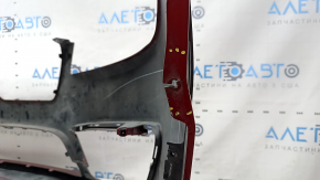 Bare front bumper Lincoln MKZ 17-20 without parking sensors, without towing hook, red, worn, scratches, chips, non-factory holes, pressed, cracked mount, tears