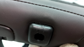 Backrest of the rear row 2nd row left Mazda CX-5 19-23 brown leather with perforation, with a black belt, heated, dented, scratches, tears on the back