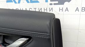 Door trim card rear left Mazda CX-5 17-23 black, armrest leather brown, trim with chrome molding under the tree, BOSE, dented, scratches