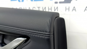 Door trim card rear left Mazda CX-5 17-23 black, armrest leather brown, trim with chrome molding under the tree, BOSE, dented, scratches