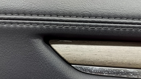 Door trim card rear left Mazda CX-5 17-23 black, armrest leather brown, trim with chrome molding under the tree, BOSE, dented, scratches