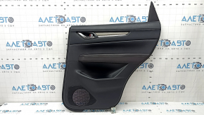Door trim card rear right Mazda CX-5 17-23 black, armrest leather brown, trim with chrome molding under the tree, BOSE, scratches, dents