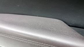 Front left door panel for Mazda CX-5 17-23, black, brown leather armrest, trim with chrome molding under wood, BOSE, worn, needs cleaning