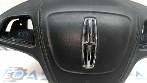 Airbag in the steering wheel, driver's side, Lincoln MKZ 17-20, black, scratches
