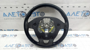 Steering wheel bare Lincoln MKZ 13-20 black leather, scratches, stitching is torn, worn