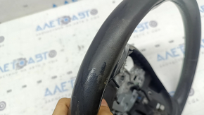 Steering wheel bare Lincoln MKZ 13-20 black leather, scratches, stitching is torn, worn