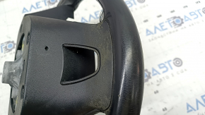 Steering wheel bare Lincoln MKZ 13-20 black leather, scratches, stitching is torn, worn