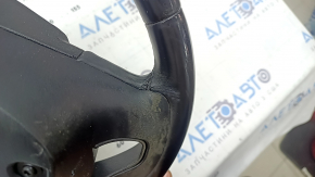 Steering wheel bare Lincoln MKZ 13-20 black leather, scratches, stitching is torn, worn