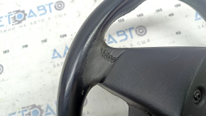 Steering wheel bare Lincoln MKZ 13-20 black leather, scratches, stitching is torn, worn