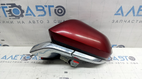 Left side mirror assembly Lincoln MKZ 17-20 11 pins, turn signal, heated, projection, chrome, red with chrome