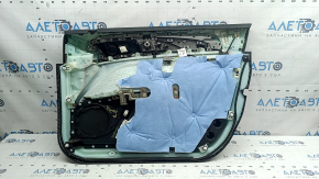 Door trim, front left card, Lincoln MKZ 17-20, black with black leather insert, black leather armrest, aluminum insert, under the tweeter, with backlight, with a handle, with buttons for central locking, seat memory and opening the fuel filler flap, bumps, scratches