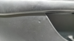 Door trim, front left card, Lincoln MKZ 17-20, black with black leather insert, black leather armrest, aluminum insert, under the tweeter, with backlight, with a handle, with buttons for central locking, seat memory and opening the fuel filler flap, bumps, scratches
