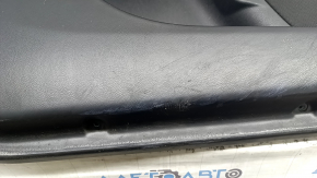 Door trim, front left card, Lincoln MKZ 17-20, black with black leather insert, black leather armrest, aluminum insert, under the tweeter, with backlight, with a handle, with buttons for central locking, seat memory and opening the fuel filler flap, bumps, scratches
