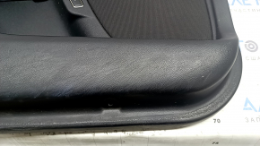 Door trim, front left card, Lincoln MKZ 17-20, black with black leather insert, black leather armrest, aluminum insert, under the tweeter, with backlight, with a handle, with buttons for central locking, seat memory and opening the fuel filler flap, bumps, scratches