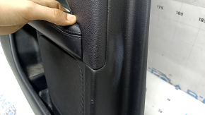 Door trim, rear left card, Lincoln MKZ 17-20, black with black leather insert, black leather armrest, aluminum insert, under the tweeter, with a handle, fabric tear, armrest needs dry cleaning, leather has turned white