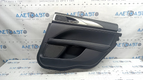 Door trim card rear right Lincoln MKZ 17-20 black with black leather insert, armrest black leather, aluminum insert, under the tweeter, with a handle